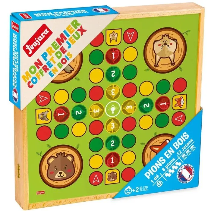 Coffret de jeux en bois - Jeujura - Mon 1er coffret - 4 jeux traditionnels - Dès 2 ans - Mixte-3