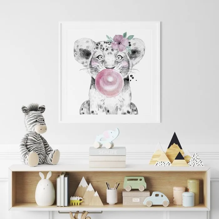 Poster / Affiche carrée Enfants - Lionceau bulle 3617689723976 - 40x40 cm-0