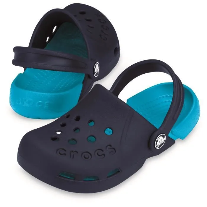 Sabots Crocs Electro pour enfant - Noir/Bleu - Avec charmes Jibbitz-1