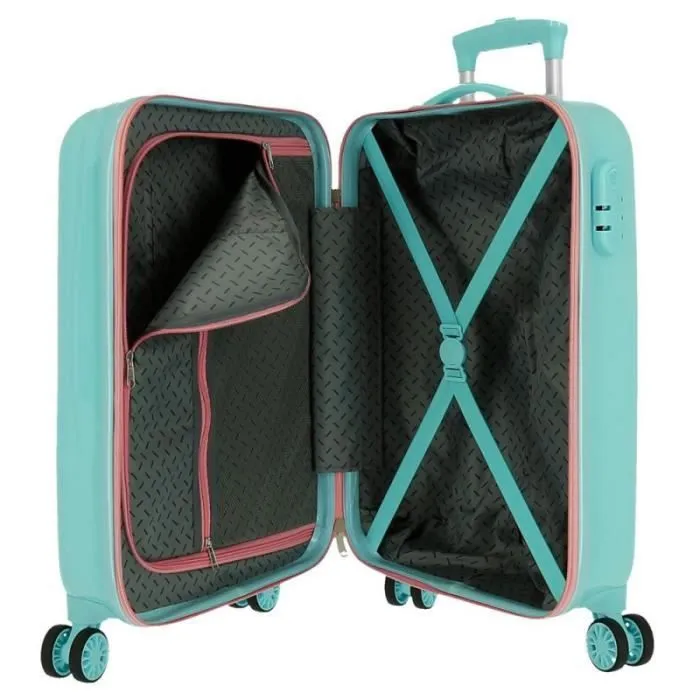 Valise cabine - LA REINE DES NEIGES - Arendelle is home - Vert menthe - Coque rigide - 4 roulettes 360°-2