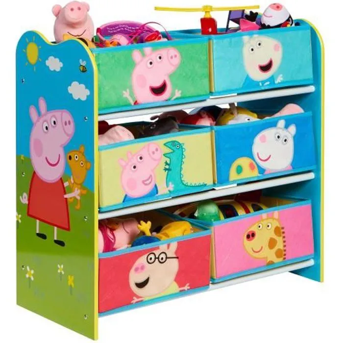 Peppa Pig - Meuble de rangement pour chambre d’enfant avec 6 bacs-0