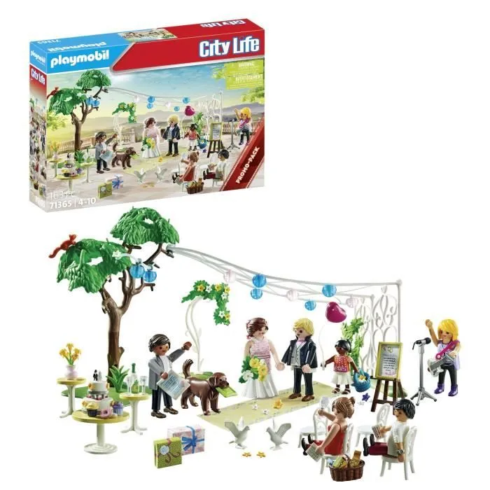 PLAYMOBIL 71365 Cérémonie de mariage, City Life, Le mariage, 163 pièces, Dès 4 ans-5