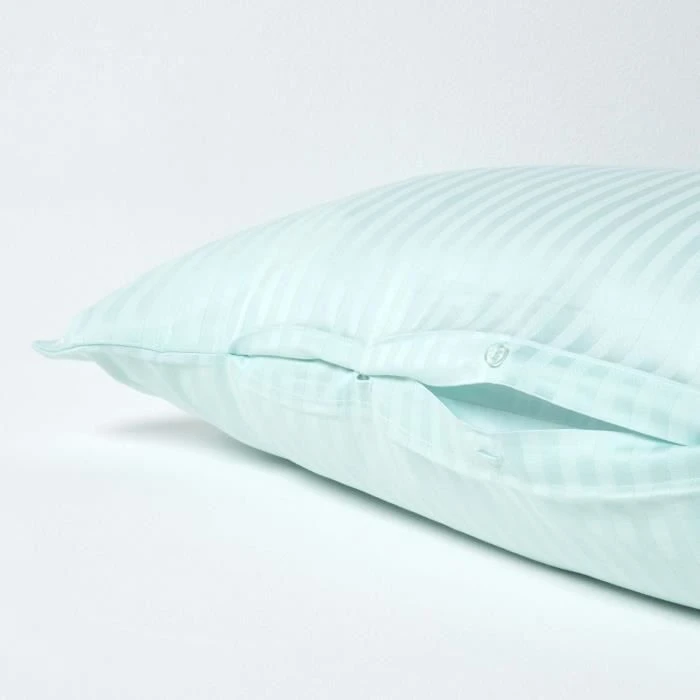 Taie d'oreiller spécial oreiller cervical en coton égyptien 330 fils Forme V bleu ciel-2