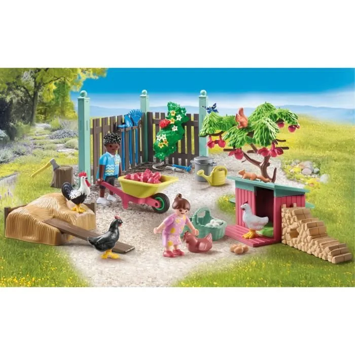 PLAYMOBIL 71510 Poulailler et jardin, My Life, 77 pièces, Dès 4 ans-1