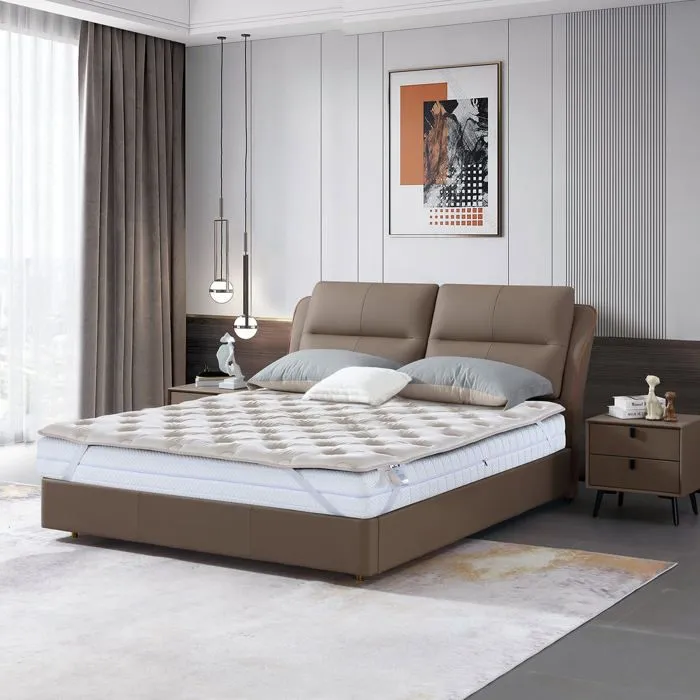 Surmatelas 90x190 cm  Bamboo Relax - Mémoire de forme et latex - 7 zones de confort-0