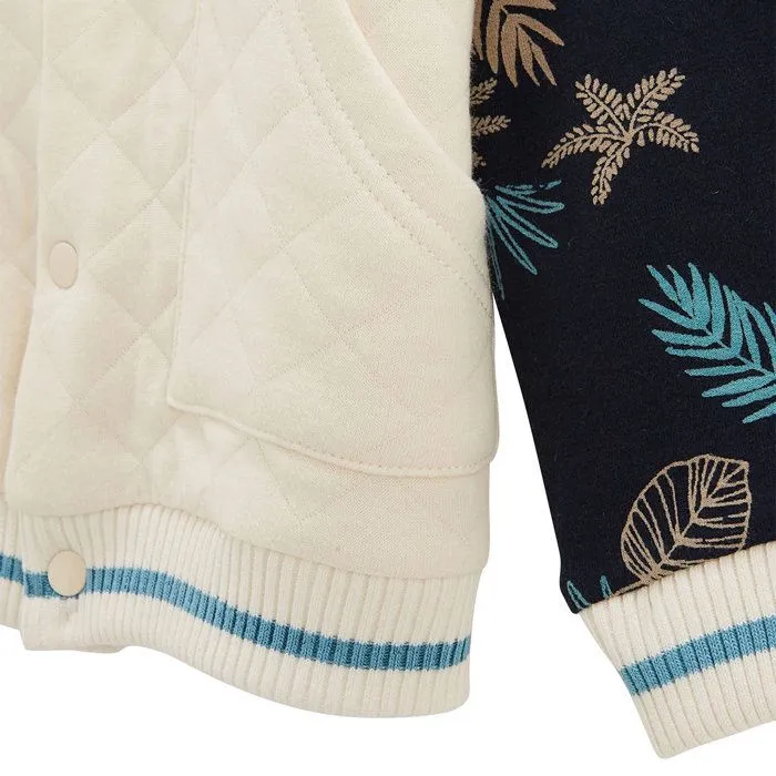 Veste teddy enfant - Manaus - Bicolore écru - Manches imprimées - Effet matelassé - Poches pratiques-2