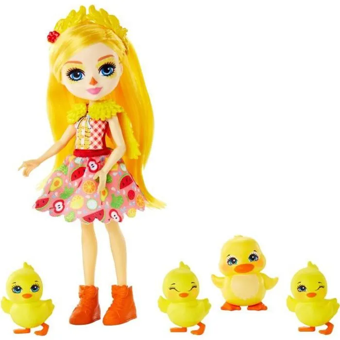 ENCHANTIMALS Collines Fertiles Poupée Dinah 15 cm et la Famille Canard-0
