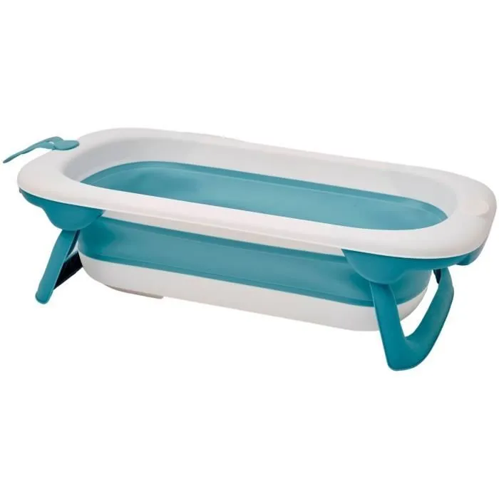 Baignoire pliable - THERMOBABY - BALNÉA - Compact - Bouchon de vidange - Jusqu'à 18 mois - Bleu-0