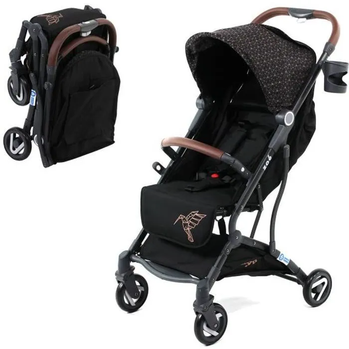 Poussette compacte ZOE 6-36 mois – Légère et maniable + Habillage pluie + couvre-jambes + Sac de transport-0
