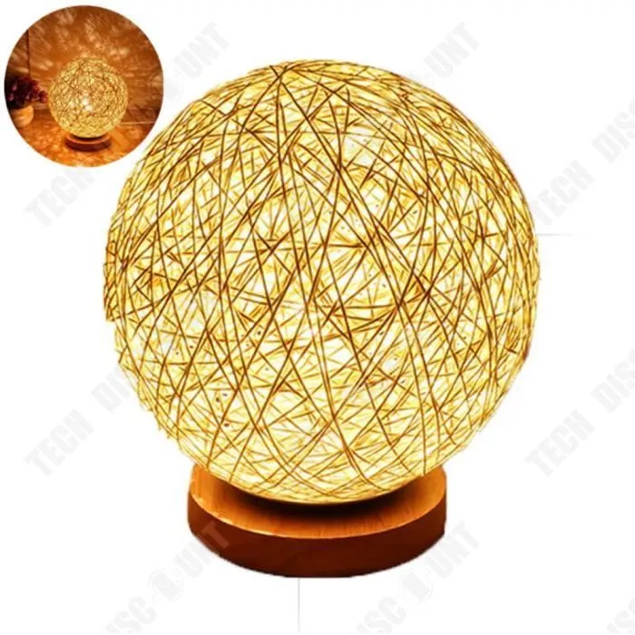 TD® Veilleuse de nuit décorative ficelle décoration intérieur tendance moderne tissage en fil chambre d'enfant bureau salon original-1