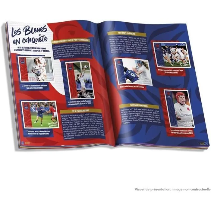 Coffret Collector Rugby Equipe de France-Rage de Vaincre 1 Album + 18 Pochettes + 3 Cartes Edition Limitée - PANINI-5