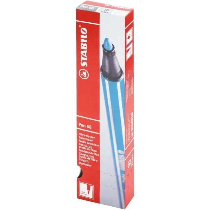 Lot de 10 Stylos feutre Pen 68, gris perle-1