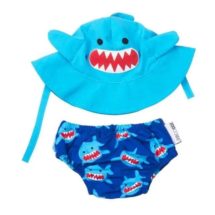 Zoocchini Maillot-Chapeau Motif Requin 6-12 Mois - 122-010-014-1