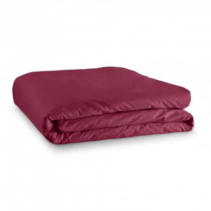 Housse de couette 260 x 240 unie Pour lit 2 places "King Size" en 160 x 200 cm à 200 x 200 cm . 100% Coton - 57 Fils-cm² Rouge-2