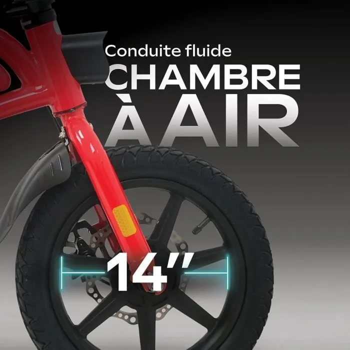 Draisienne électrique - URBANGLIDE - BIKE 140 RED - 36V - 350W - Pneus 14" - Autonomie 18KM - Vitesse max 25KM/h-4