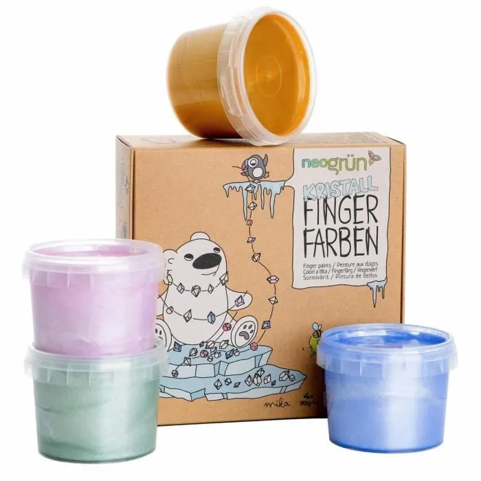 Set de peinture à doigts Cristal Mika naturelle et bio-0