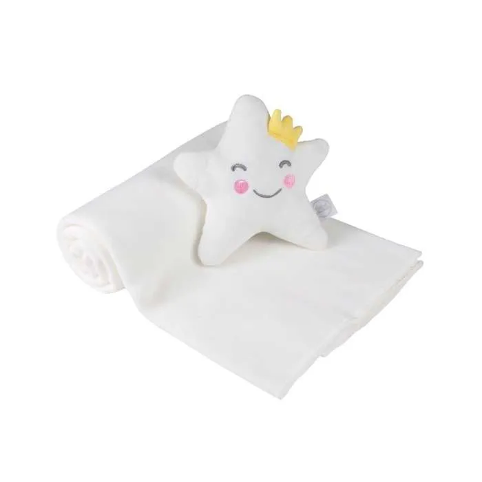 Bébé Douceur - Doudou et son plaid blanc - Etoile-0
