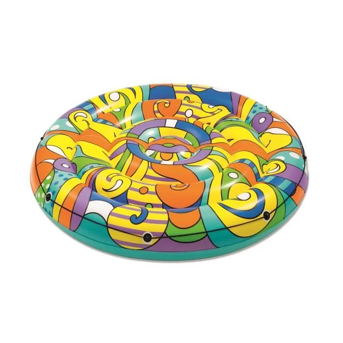 Île Gonflable - BESTWAY - Pop Art - Ø188 cm - Multicolore - PVC-0