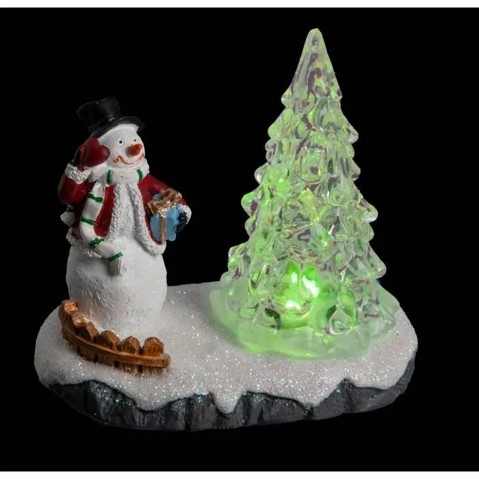 Accessoire pour Village de Noël - Feeric - Père Noël ou Bonhomme de Neige - LED - Multicolore - Piles incluses-2