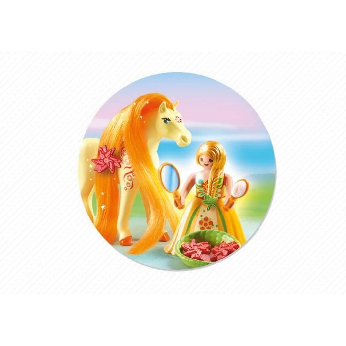 PLAYMOBIL 6168 - Princess - Princesse Mimosa avec cheval à coiffer-3