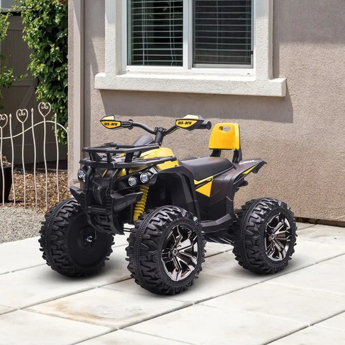 HOMCOM Voiture 4x4 Quad Buggy électrique Enfant 12 V 5 Km/h Max. Effets Lumineux sonores Selle avec Dossier Porte-Bagage Avant-2