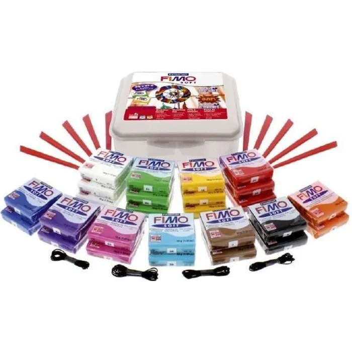 Kit de pâte à modeler - STAEDTLER - Fimo Soft - 26 blocs de 57g - 11 couleurs assorties-0