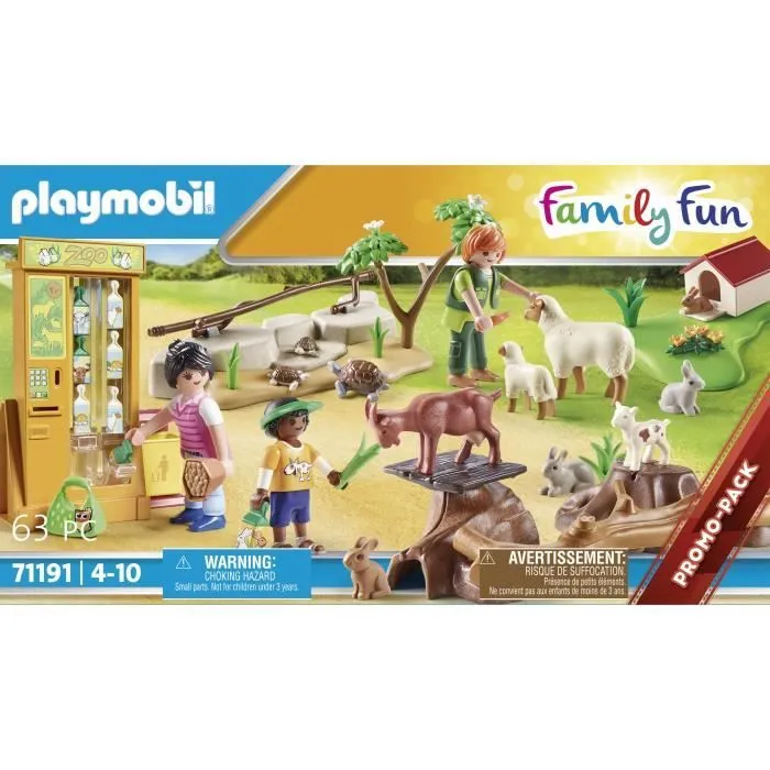PLAYMOBIL 71191 Ferme pédagogique, Le parc animalier, Animaux domestiques, Family Fun, Country, 63 pièces, Dès 4 ans-4