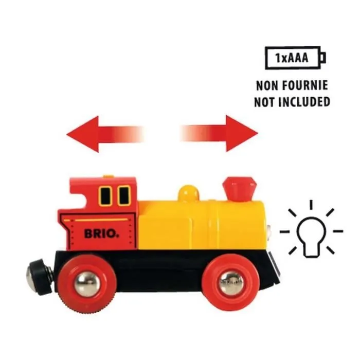 Locomotive BRIO en bois - Jaune - Bi-directionnelle - Phares lumineux - Ravensburger - Dès 3 ans-2