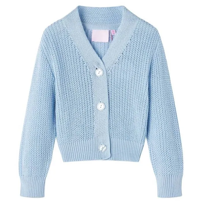 Cardigan pour enfants tricoté bleu 5 dimensions disponibles-0