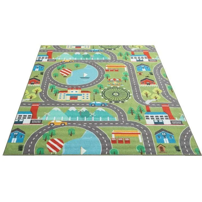 Tapis Moderne petit Doux - Happy Kids - Vert - 100x200 cm - Rectangle - Intérieur- THE CARPET-2