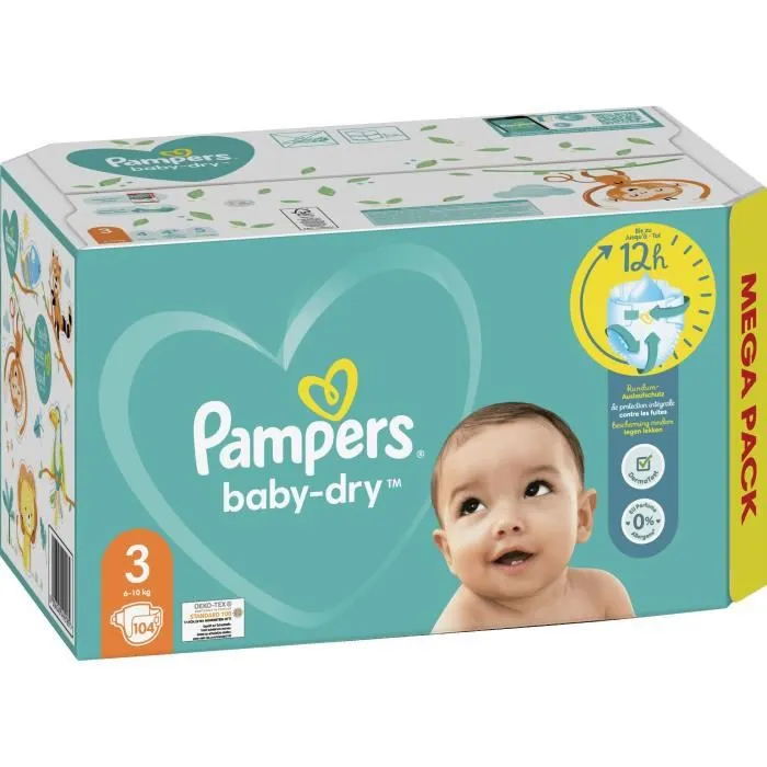 PAMPERS Baby-Dry Taille 3 - 104 Couches-7