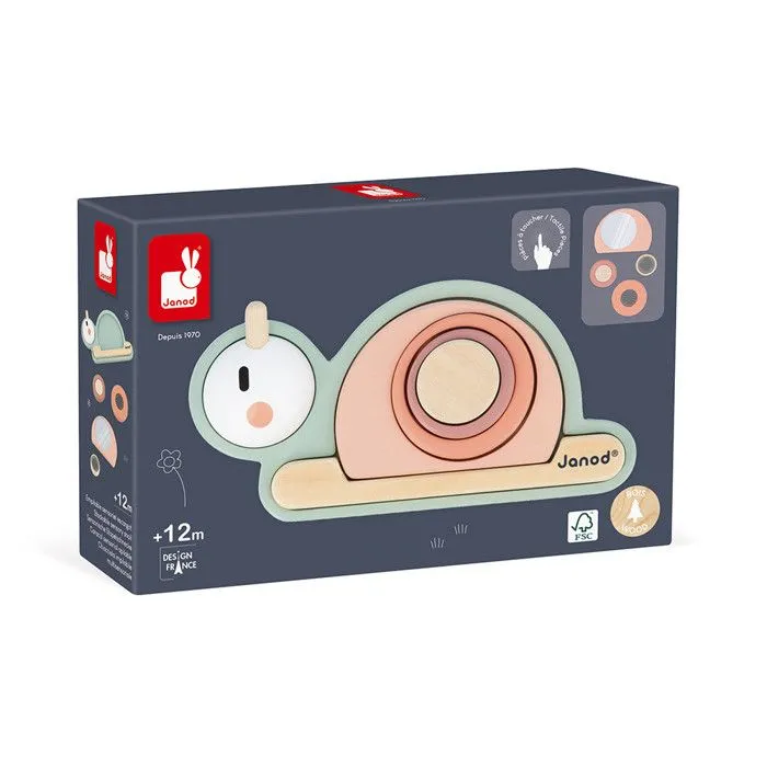 Empilable Sensoriel Escargot Sweet Cocoon - 6 Pièces en Bois FSC à Empiler - 4 Blocs Sensoriels - Jeu d'Éveil - Dès 12 Mois-5