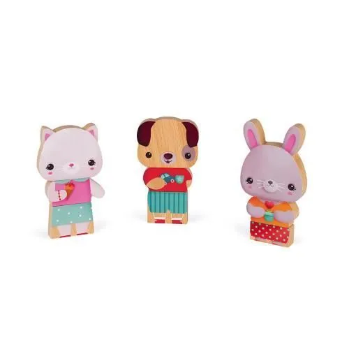 Jeu d'association et d'imagination en bois magnétique - Funny magnet animaux de la ferme - JANOD-0