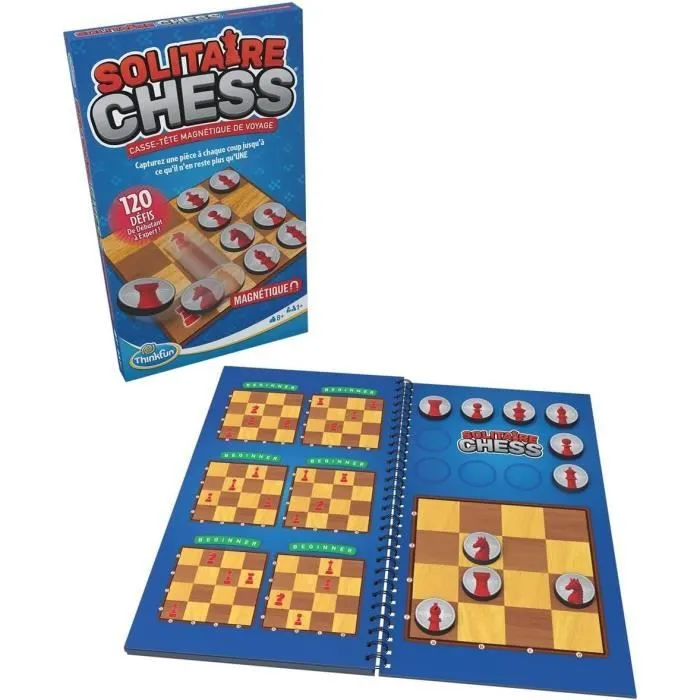 Jeu de logique magnétique Solitaire Chess - Ravensburger - 120 défis - Version voyage-1