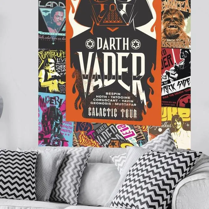 Poster géant intissé - Star Wars - Dark Vador - H 200 x L 120 cm - Multicolore - Facile à poser-0