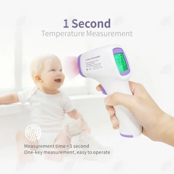 HTBE® Thermomètre frontal infrarouge sans contact Thermomètre clinique Thermomètre portable pour le corps humain Thermomètre électro-2