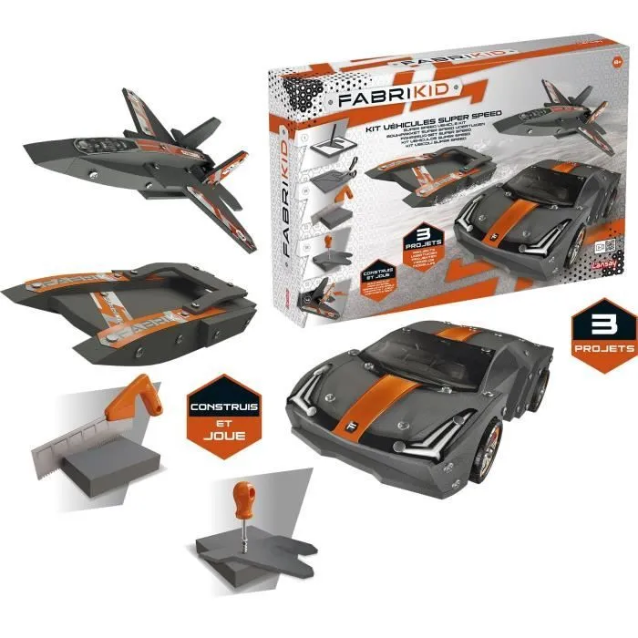 Fabrikid - Kit Véhicules Super Speed - Jouet Garçon - Construction - Dès 8 ans - Lansay-1