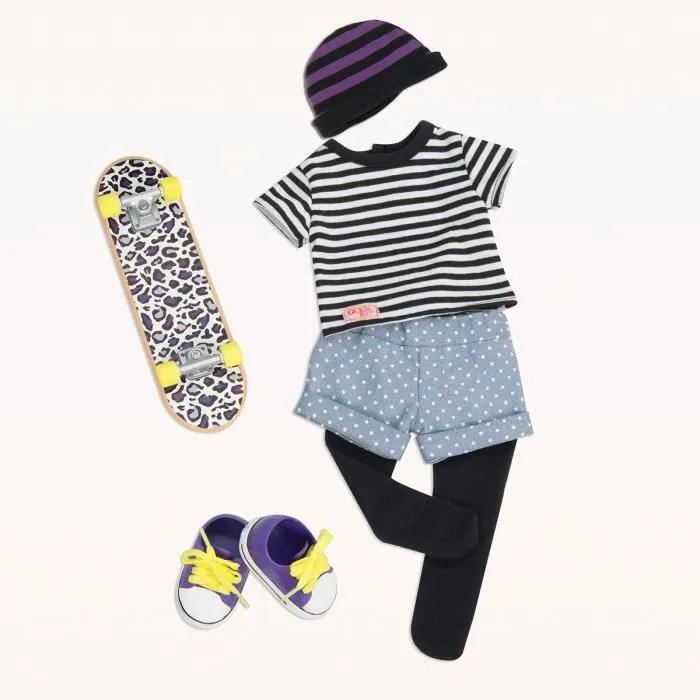 Tenue de skateuse Buki - Our Generation - Ensemble Skate NC - Bleu - Enfant - 6 pièces-1