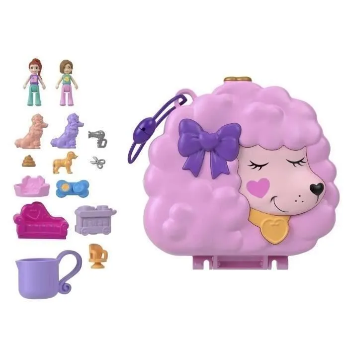 Polly Pocket-Coffret Toilettage Caniche 2 figurines et 12 accessoires HKV35-1