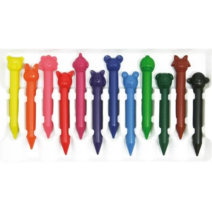 ALADINE Kit 12 Crayons Cire Enfant Stampo'minos-1