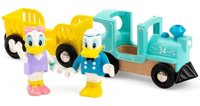 DISNEY Brio Train de Donald & Daisy Duck - Train sans pile pour circuit de train en bois - Ravensburger - Dès 3 ans - 32260-0