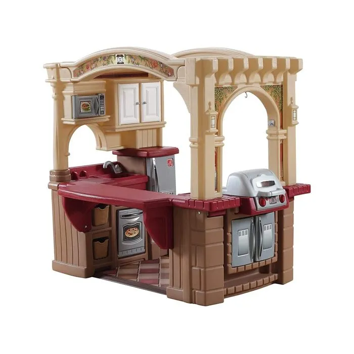 Step2 - Cuisine pour enfants Grand Walk-In Kitchen & Grill marron-beige - 103 pièces-2