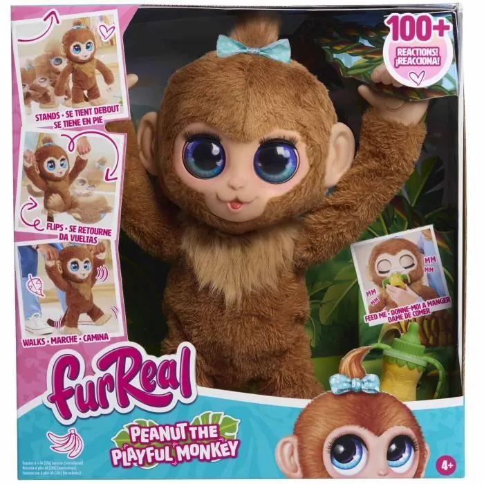 Jouet interactif - FURREAL FRIENDS - Peanut le Singe - Plus de 100 réactions, marche, équilibre et câlins-3