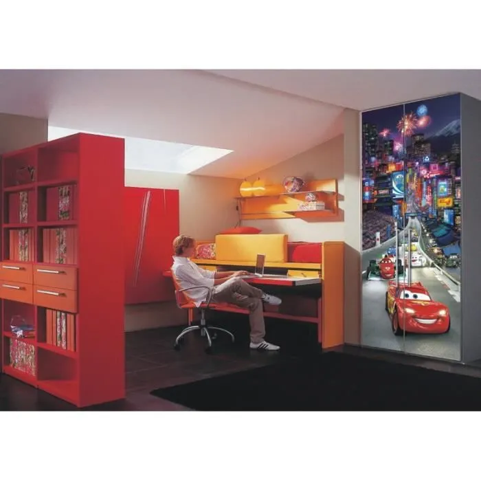 Poster géant Cars Japon Disney Collection - Flash Mcqueen - Rouge - Chambre - Carton - Papier - Rectangulaire-2