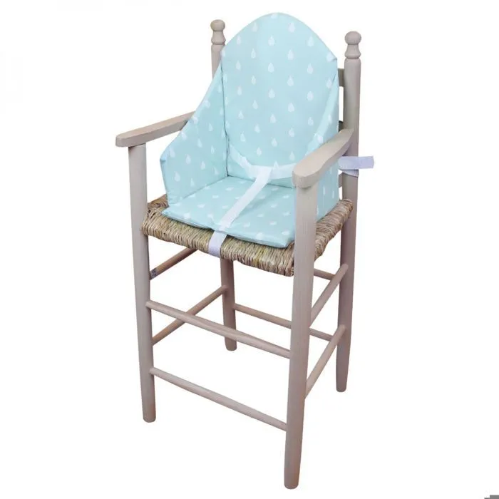 Coussin d'assise universel Miam avec harnais pour chaise haute bébé - Bleu goutte d'eau - Monsieur Bébé-4