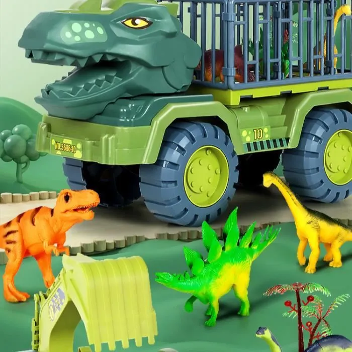 Jouet - AYUQI - Dinosaure Camion Transporteur - 3 Mini Dinosaures - Cadeau Garçons-2