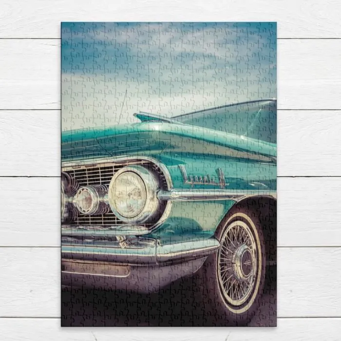 Puzzle Classique - FABULOUS - Voiture Americane Verte Vintage 1950 - 500 Pièces - Adulte - Intérieur-3