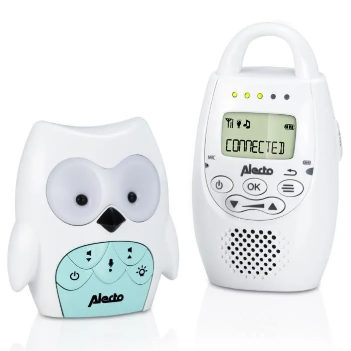 Babyphone Audio - ALECTO - DBX-84 - Hibou - Blanc/Menthe - Economie d'énergie-0