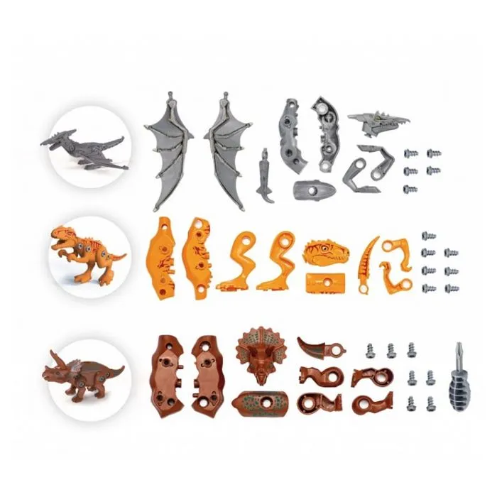 Jeu de construction - Buki - 2136 - 3 dinosaures articulés - À assembler - Pour enfants à partir de 4 ans-2
