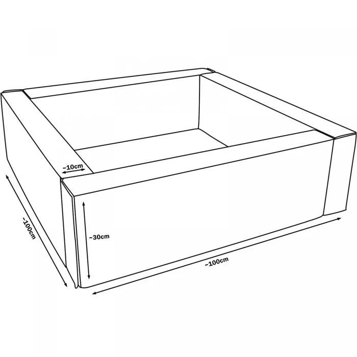 Piscine à balles carrée pour enfant - VELINDA - 244018b-1.1t.8b.9 - 200 balles - Multicolore-1